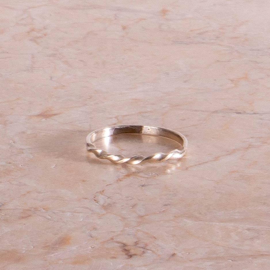 Fine twisted ring made of 925 sterling silver handcrafted